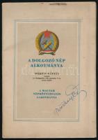 1949 A dolgozó nép alkotmánya - A Magyar Népköztársaság alkotmánya