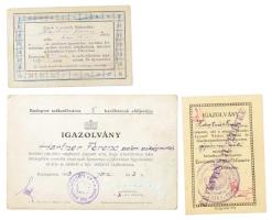 cca 1927-36 Bp., össz. 3 db igazolvány és jegy Hartner Ferenc részére