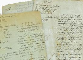 cca 1863-1910 össz. 11 db magyar vonatkozású katonai irat, Buda, Budapest, Vác, többségében német ny...