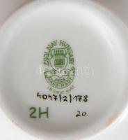 Zsolnay virágos váza. Kézzel festett, jelzett, hibátlan d: 9 cm, m: 9 cm