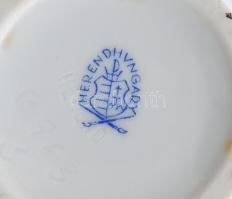 Herendi Viktória mintás váza. Kézzel festett, jelzett, száján sérüléssel m: 14 cm