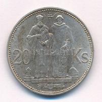 Szlovákia 1941. 20K Ag &quot;Cirill és Metód&quot; T:XF patina Slovakia 1941. 20 Korun Ag &quot;St. Kyrill and St. Methodius&quot; C:XF patina Krause KM#7.1