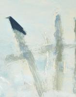 Farkas András (1920-1991): Téli táj, 1980-as évek. Olaj, karton, jelezve jobbra lent (halványan). De...