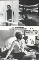 cca 1986 ,,Az embervadász" című és más amerikai krimi és más filmek jelenetei és szereplői, 13 db vintage produkciós filmfotó ezüst zselatinos fotópapíron, a használatból eredő (esetleges) kisebb hibákkal, 18x24 cm