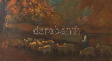 Tordai Székely Mihály (1890-1940): Pásztor nyájával. Olaj, vászon, jelzett. Apró felületi sérülésekk...