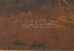 Tordai Székely Mihály (1890-1940): Pásztor nyájával. Olaj, vászon, jelzett. Apró felületi sérülésekk...