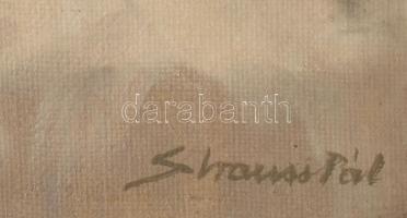 Strausz (Strauss) Pál (?-?) XX. sz. első fele: Csendélet. Olaj, vászon, jelzett. Dekoratív fakeretbe...