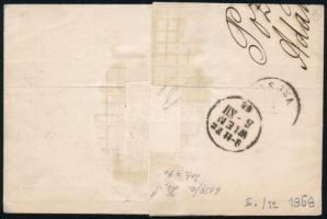 1868 5kr levélen / on cover "POZEG" - Wien