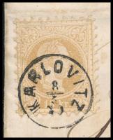 1870 15kr ajánlott levélen / on registered cover "KARLOVITZ" gyűszű bélyegzéssel