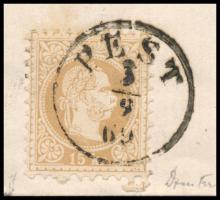 1869 15kr világosbarna, ajánlott levélen "PEST" - Wien 1869 15kr light brown, on registere...