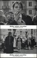 cca 1962 ,,Hátha mégis szerelem" című szovjet film jelenetei és szereplői, 21 db vintage produkciós filmfotó ezüst zselatinos fotópapíron, a használatból eredő (esetleges) kisebb hibákkal, 18x24 cm