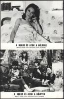 cca 1968 ,,A hekus és azok a hölgyek" című francia filmvígjáték jelenetei és szereplői, 13 db v...