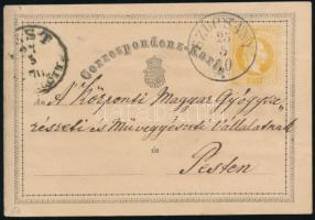 1870 2kr díjjegyes levelezőlap / PS-card 