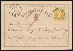1870 2kr díjjegyes levelezőlap / PS-card "SÁRVÁR" - Wien