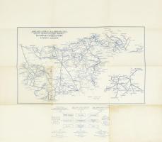 cca 1940 Magyarország vasúti térképe a visszatért felvidéki és kárpotéaljai területekkel, a hivatalo...