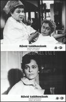 cca 1967 ,,Rövid találkozások" című szovjet filmdráma jelenetei és szereplői, 5 db vintage produkciós filmfotó ezüst zselatinos fotópapíron, a használatból eredő (esetleges) kisebb hibákkal, 18x24 cm