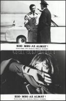 cca 1976 ,,Edd meg az almát" című bolgár film jelenetei és szereplői, 16 db vintage produkciós filmfotó ezüst zselatinos fotópapíron, a használatból eredő (esetleges) kisebb hibákkal, 18x24 cm