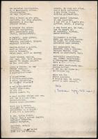 cca 1950 Illyés Gyula: Egy mondat a zsarnokságról című versének gépelt változata