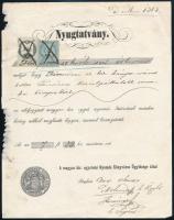1867 A kir. Egyetemi nyomda nyugtája Körmöcbánya tanácsának munkakönyvekért 5+2kr okmánybélyeggel