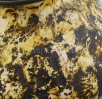 Bod Éva (1924-2004): Színes, csurgatott mázas váza. Nagy méretű, jelzett, hibátlan, d: 28 cm: 24 cm