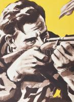 cca 1950 Fiatalok! Vegyetek részt az Ifjúsági Céllövő versenyen..., plakát, Sebők grafikája, kiadja:...