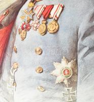 cca 1917 IV. Károly (1916-1918) magyar király és osztrák császár nagy méretű portréja Franz Horst gr...