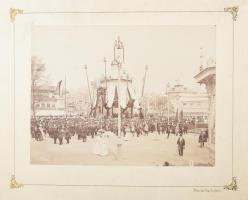 1896 Budapest, millenniumi kiállítás és ünnepség, kartonra kasírozott fotó Kösz György műterméből, 1...