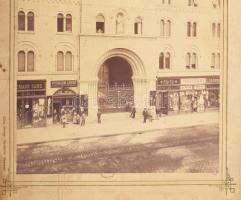 1910 Budapest VIII. Rákóczi út, Luther udvar, kartonra kasírozott fotó Klösz György műterméből, sérü...