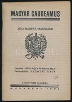 2 db ifjúsági daloskönyv: Magyar Gaudeamus. Régi magyar diákdalok. Gyűjtötte: Bevilaqua Borsody Béla. Harmonizálta: Kazacsay Tibor. Bp., 1932, MEFHOSZ, 63+(1) p. Kiadói tűzött papírkötés, minimálisan foltos borítóval. + A mi dalaink. Ifjúsági daloskönyv. Kolozsvár, 1940, Ifjú Erdély, 201+(7) p. Ötödik kiadás. Kiadói papírkötés, minimálisan foltos.