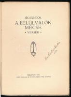 Sík Sándor: A belülvalók mécse. Versek. Bp., 1912, Élet, 124+(2) p. Első kiadás. A borító Falus Elek...