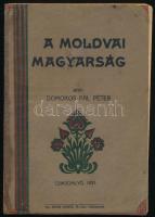 Domokos Pál Péter: A moldvai magyarság. Csiksomlyó, 1931, szerzői kiadás (Csíkszereda, Ferenc Péter-ny.), 302+(2) p. Első kiadás. Kiadói papírkötés, kissé sérült, javított borítóval. Megjelent 500 példányban. Kereskedelmi forgalomba nem került.