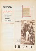 cca 1951-1975 A Déryné Színház színészeinek aláírása a színház történetet tartalmazó könyvben és újs...