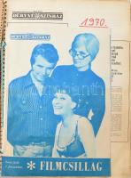 cca 1951-1975 A Déryné Színház színészeinek aláírása a színház történetet tartalmazó könyvben és újs...