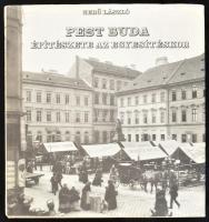 Gerő László: Pest-Buda építészete az egyesítéskor. Bp., 1973, Műszaki Könyvkiadó. Első kiadás. Fekete-fehér képekkel illusztrált. Kiadói egészvászon-kötés, kissé sérült kiadói papír védőborítóban.