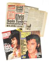1977 Elvis Presley haláláról tudósító, német nyelvű magazinok és újságok, össz. 5 db