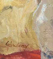 Gánóczy Mária (1927-): Női arcképvázlat rózsákkal. Olaj, vászon, jelzett, keretben, 50x45 cm