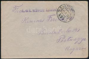 1918 Tábori posta levél / Field post cover "K.u.k. schwere Autokolonne Nr. 14." + "FP 494 b"