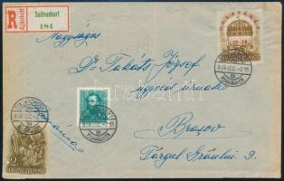 1938 Ajánlott levél Brassóba / Registered cover to Brasov