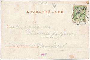 1916 Vízakna, Salzburg, Ocna Sibiului; Szecessziós lóherés montázs a fürdőből. Takáts Jenő kiadása /...