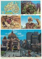 AUSZTRÁLIA - 10 db MODERN város képeslap + 1 leporello / AUSTRALIA - 10 modern town-view postcards +...