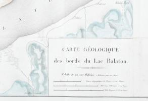 Carte géologique des bords de Lac Balaton - (A Balaton színezett, rézmetszetes geológiai térképe 181...