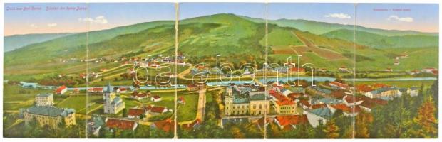 1915 Vatra Dornei, Dornavátra, Bad Dorna-Watra (Bukovina, Bukowina); 5-tiled folding panoramacard (bent til broken)