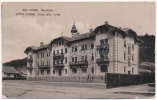 Vatra Dornei, Dornavátra, Bad Dorna-Watra (Bukovina, Bukowina); Bahnhotel / Otelul cailor ferate / Railway hotel (EK) + K.u.k. Etappen-Schlachtviehdepot I. des 7. A.E.K.