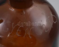 7 darab antik patikai üvegpalack, gyógyitalos, gyógyszeres üvegek, közte értékes darabokkal, kopássa...