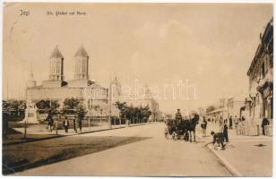 Iasi, Jasi, Jassy, Jászvásár; Str. Stefan cel Mare / street, horse cart (EK)