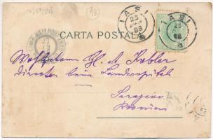 1898 (Vorläufer) Iasi, Jasi, Jassy, Jászvásár; Liceul National, Dorobantul, Statua Asaki, Biserica M...
