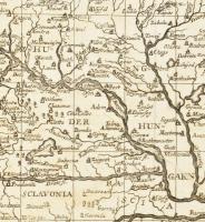 1684 A Magyar királyság térképe, valamint a magyar uralkodók felsorolása. Rézmetszet papírránccal. M...