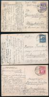 1929 Barna Sárikának címzett 3 db képeslap, rajtuk több aláírással, köztük Ady Lajos (1881-1940), Ady Károlyné, stb.