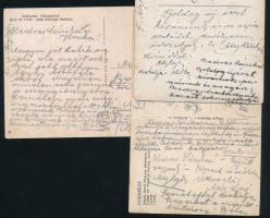 1929 Barna Sárikának címzett 3 db képeslap, rajtuk több aláírással, köztük Ady Lajos (1881-1940), Ad...
