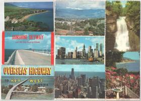 14 db MODERN amerikai képeslap + 2 leporello / 14 modern American (USA) postcards + 2 leporello